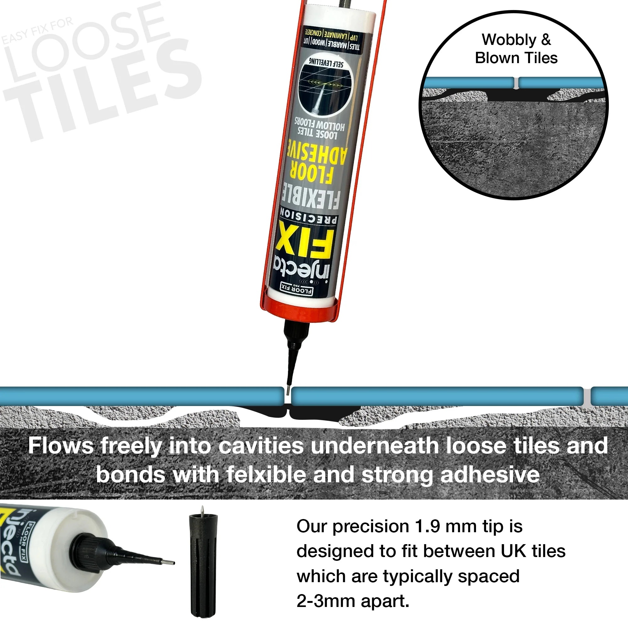 Injectafix Pro 300ml - Bonding Adhesive For Loose Tiles & Hollow Floors - Image 6