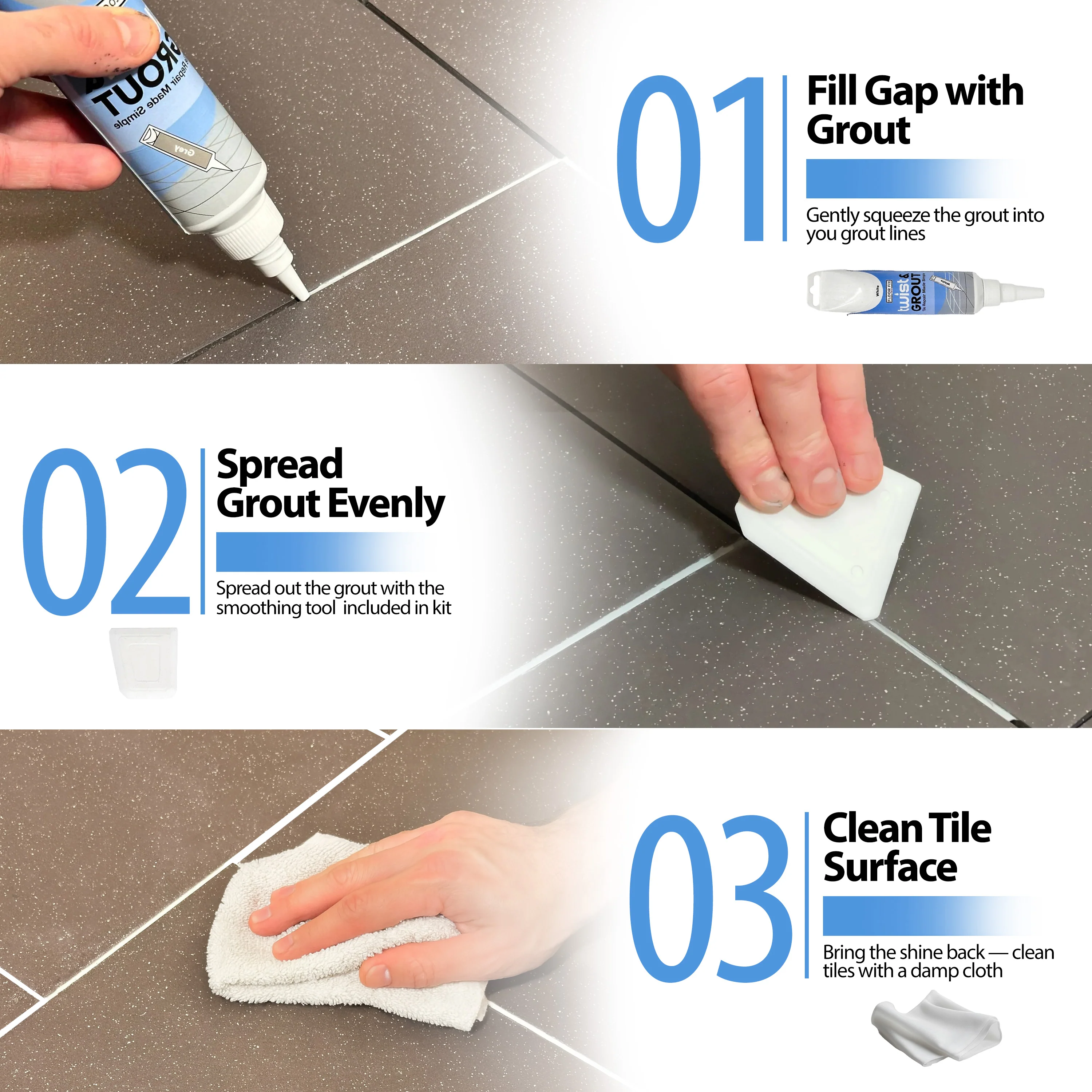 Twist & Grout - Tile Grout Revive And Restore Kit - Image 7